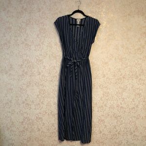 navy striped jumpsuit